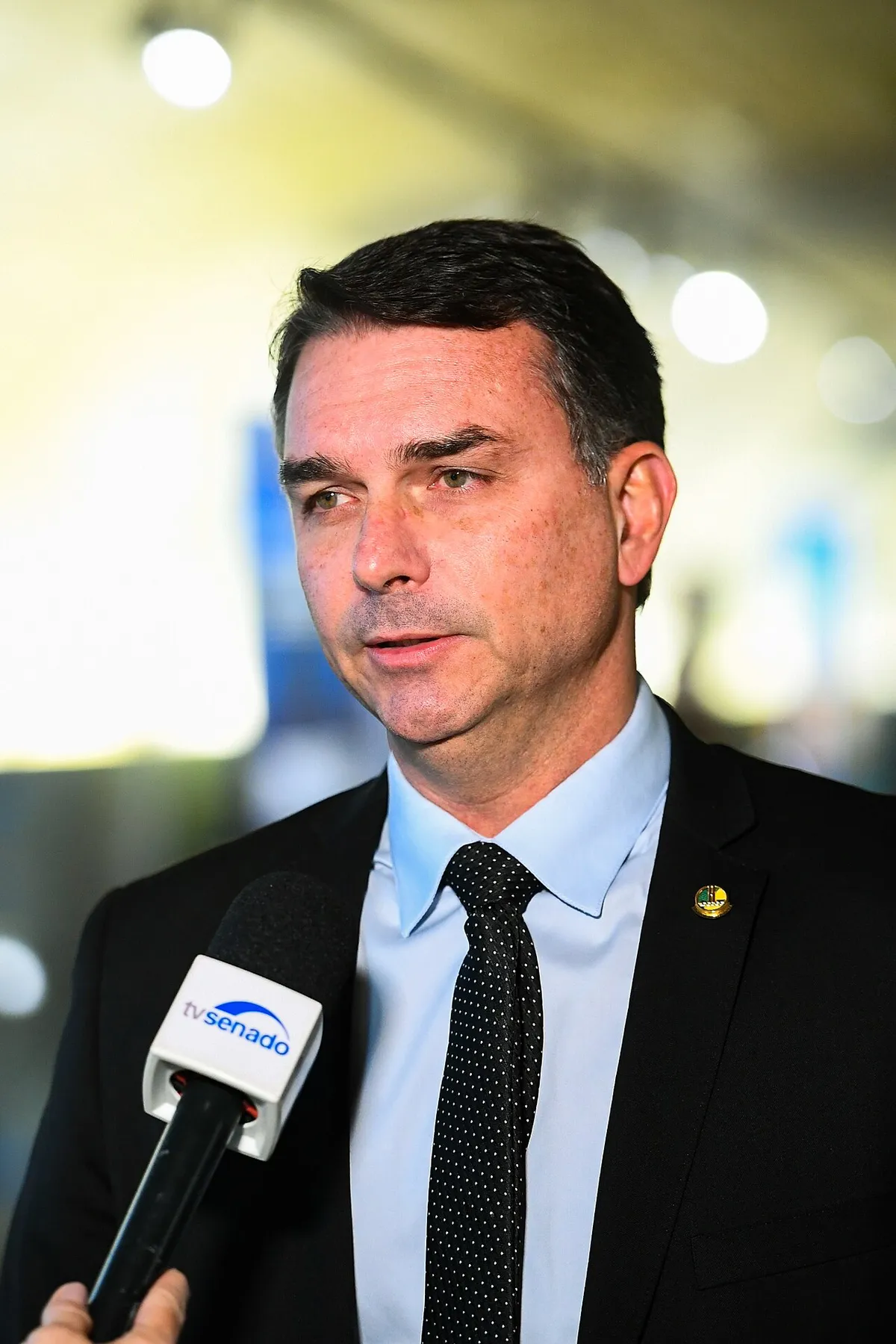 Flávio Bolsonaro em entrevista no Senado, 2025